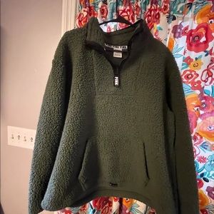 Pink Victoria Secret hunter green fleece sz large